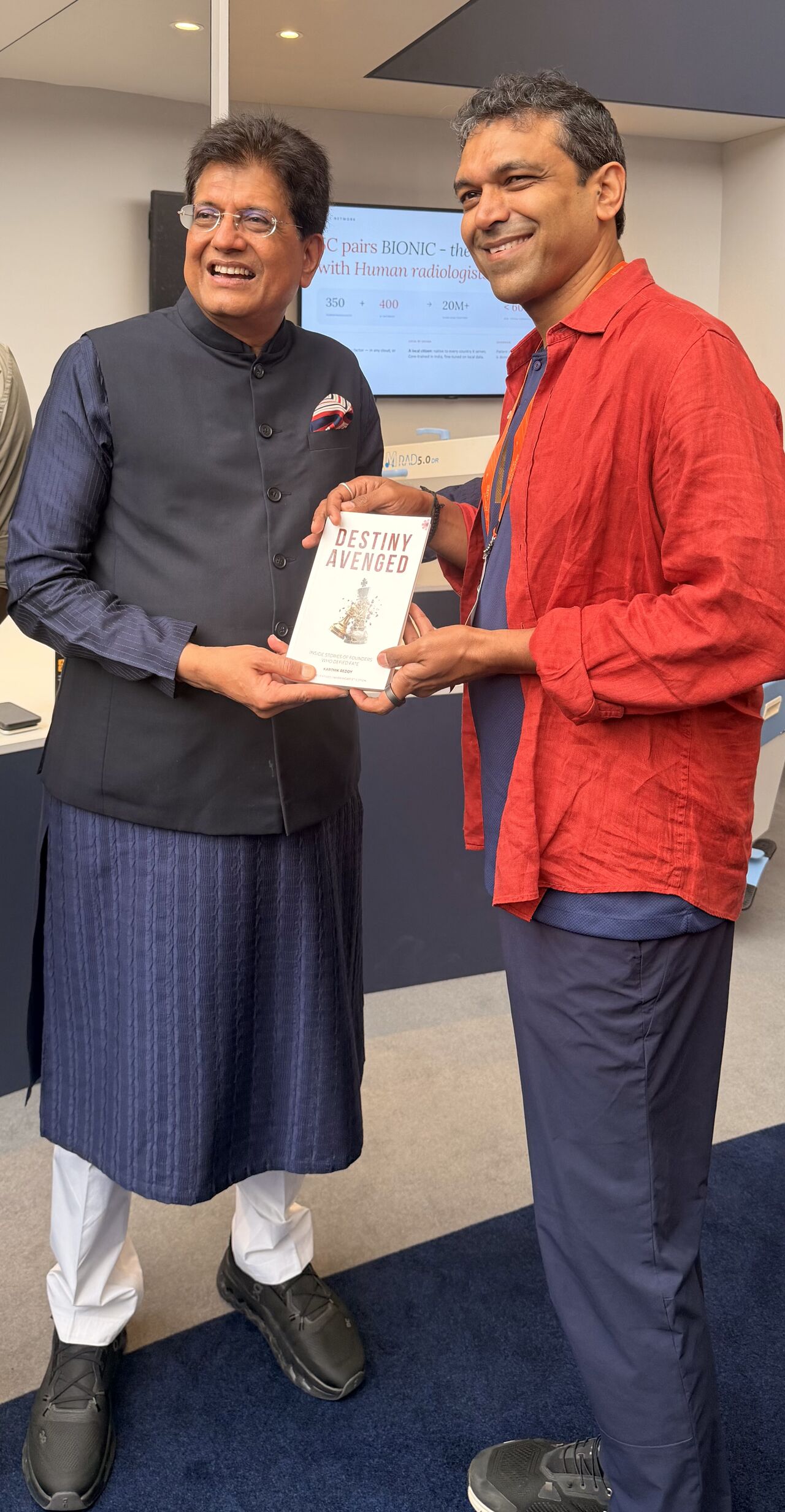 LinkedIn post image: Carrying a copy or two came in handy - Piyush Goyal ji himself a manifestation of Destiny Avenged